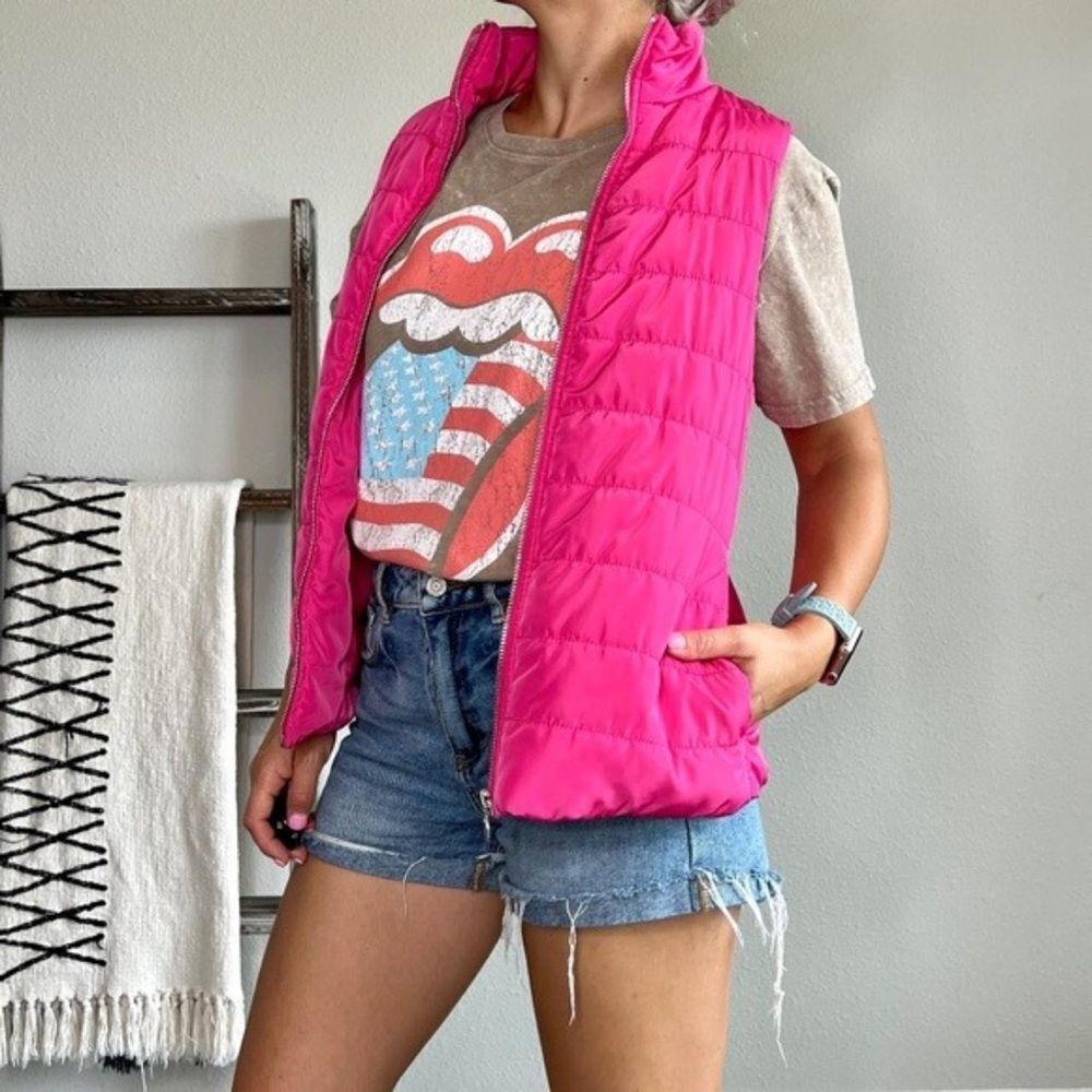 Michael Kors hot pink puffer vest